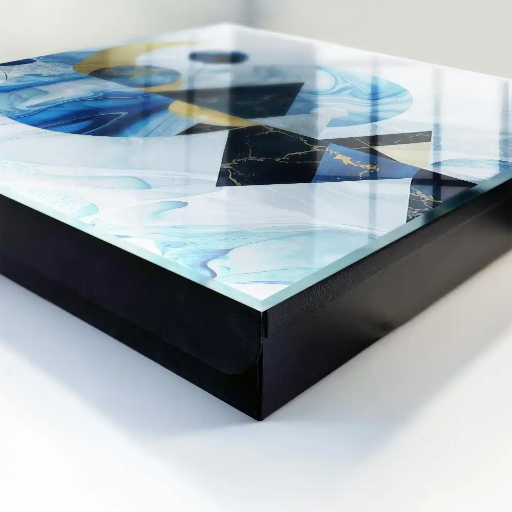 Casetă pentru chei cu design abstract în tonuri de albastru