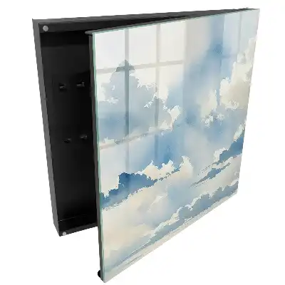 Casetă de chei cu design cer vast și nori în nuanțe de albastru