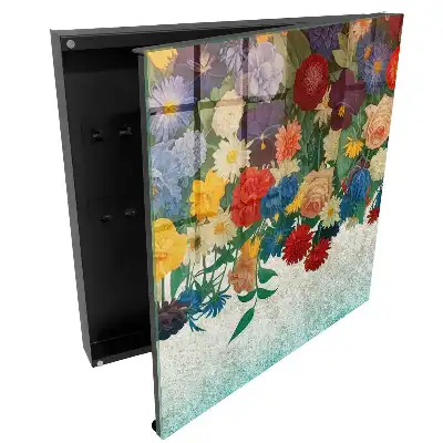 Dulapior pentru chei cu design floral colorat