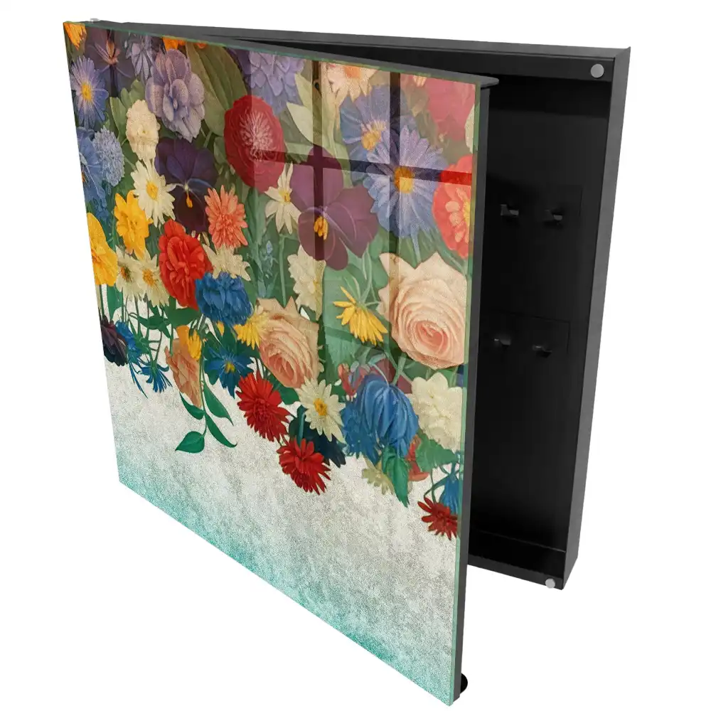 Dulapior pentru chei cu design floral colorat