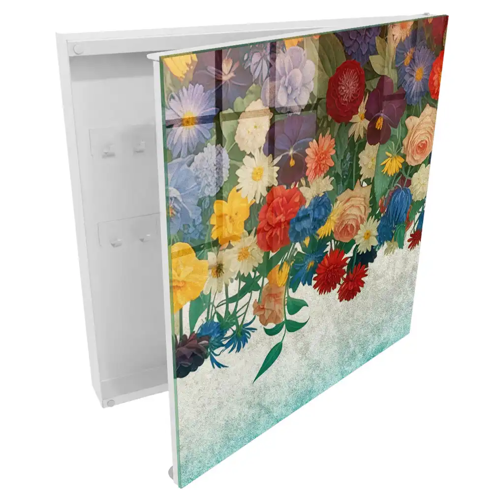 Dulapior pentru chei cu design floral colorat