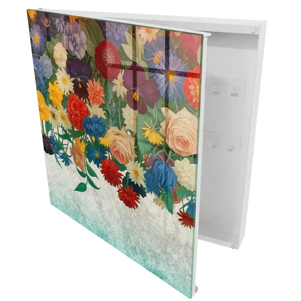 Dulapior pentru chei cu design floral colorat
