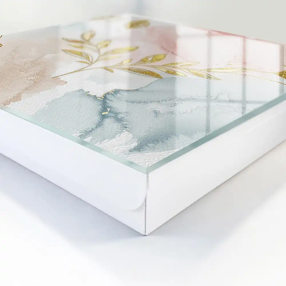 Suport de perete pentru chei cu design de frunze în acuarelă pastelată și artă liniară