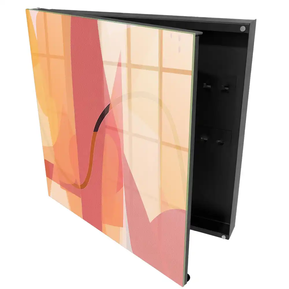 Dulap pentru chei cu design abstract în nuanțe calde