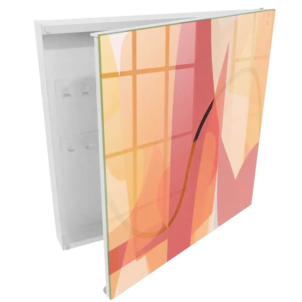 Dulap pentru chei cu design abstract în nuanțe calde