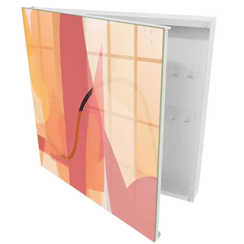 Dulap pentru chei cu design abstract în nuanțe calde