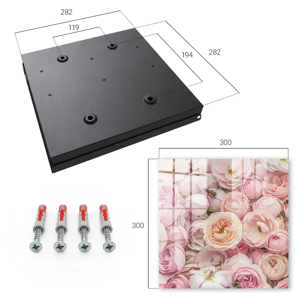 Casetă pentru chei cu design trandafiri și albine în culori delicate