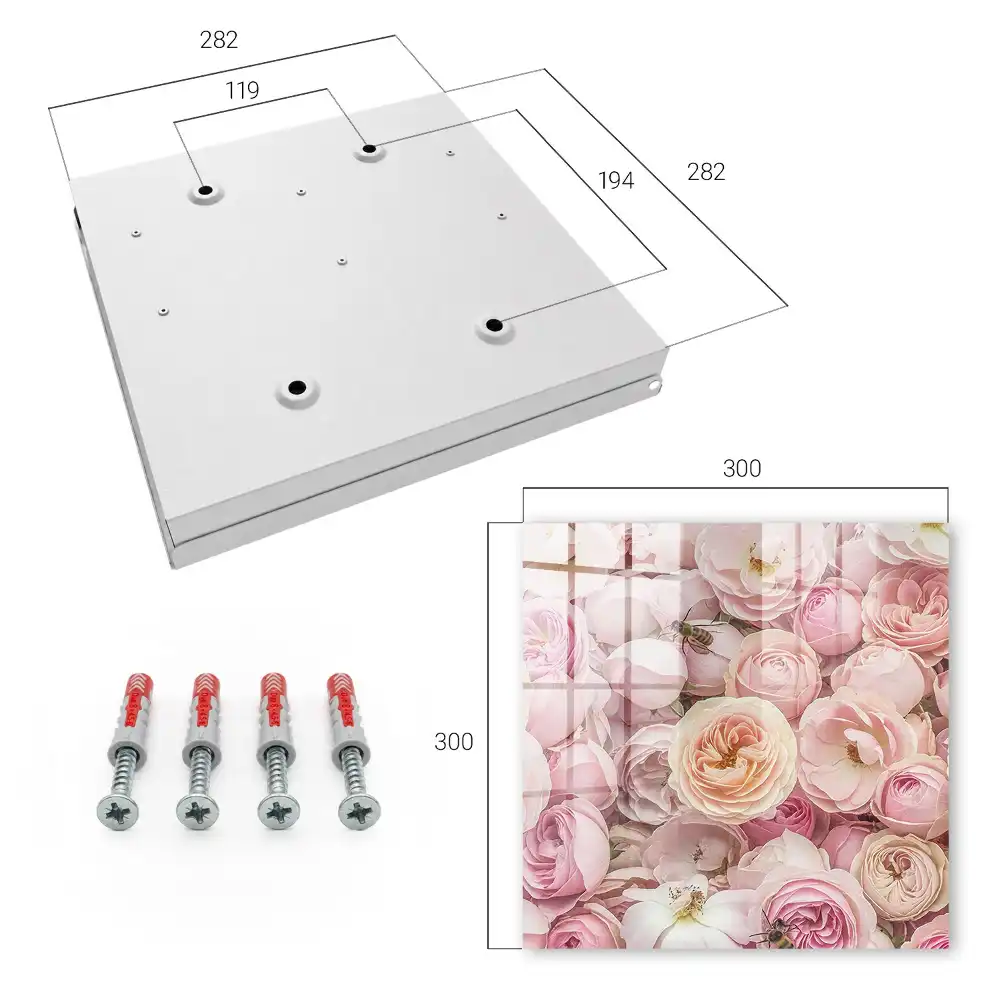 Casetă pentru chei cu design trandafiri și albine în culori delicate