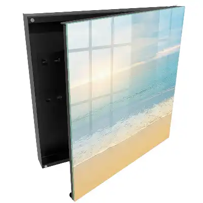 Casetă pentru chei cu design de plajă liniștită la răsărit