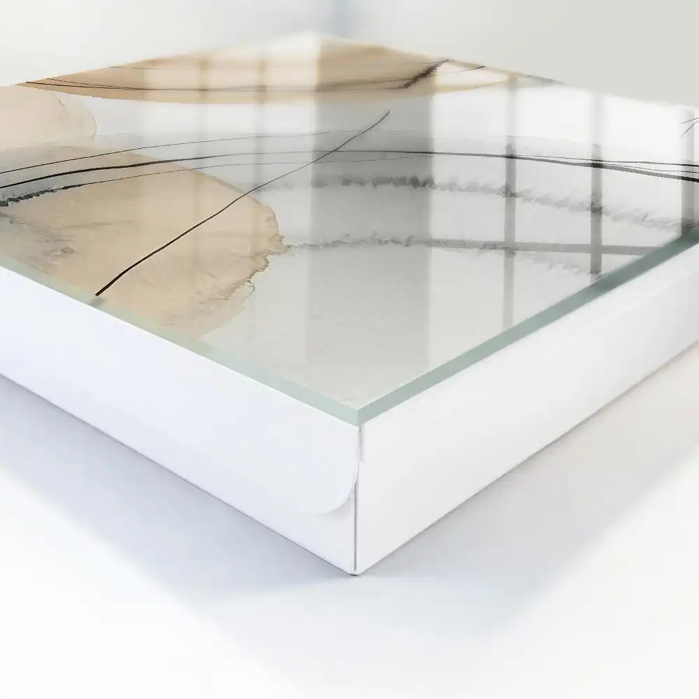 Casetă pentru chei cu design minimalist linii și cercuri în nuanțe de bej și gri