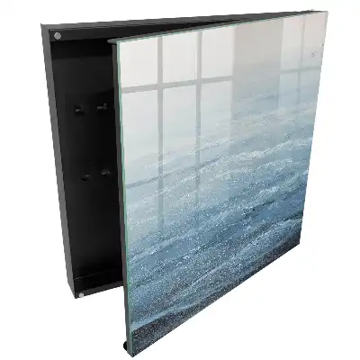 Casetă mare pentru chei cu design calm în nuanțe de albastru briză