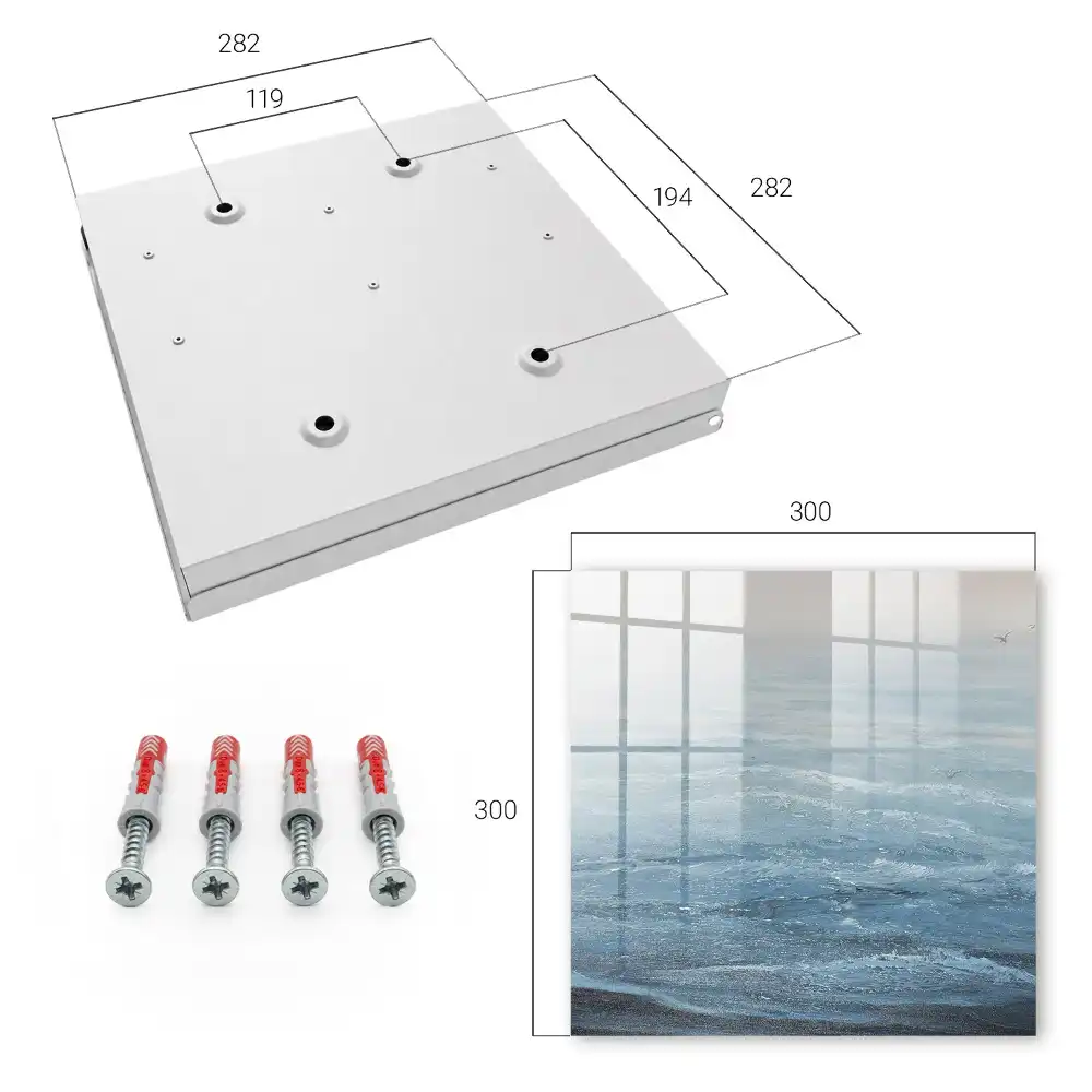 Casetă mare pentru chei cu design calm în nuanțe de albastru briză