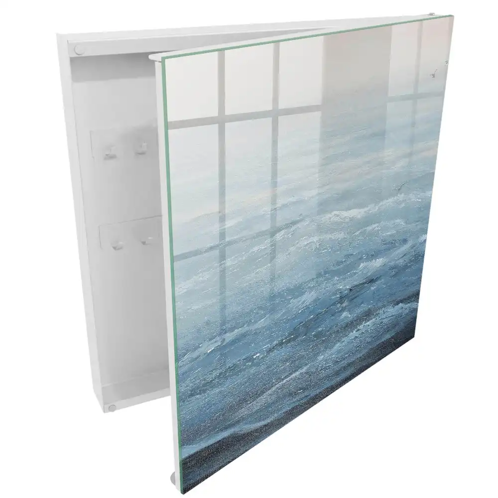 Casetă mare pentru chei cu design calm în nuanțe de albastru briză