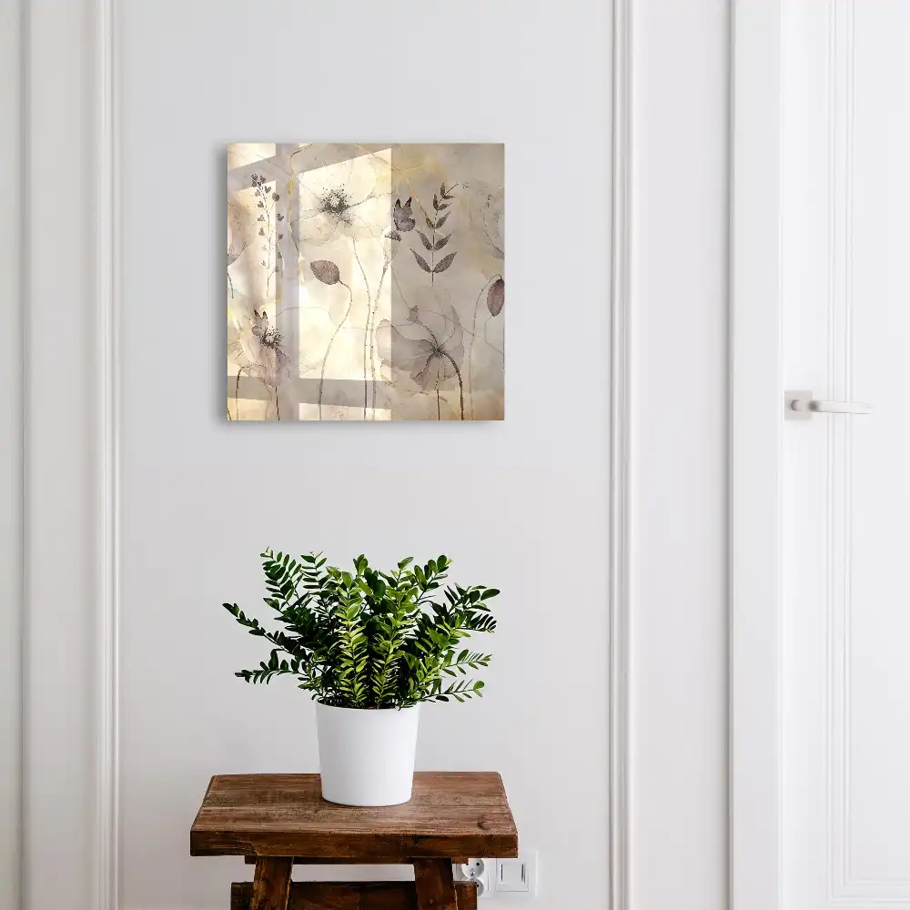 Suport de chei pentru perete cu design floral și fluturi