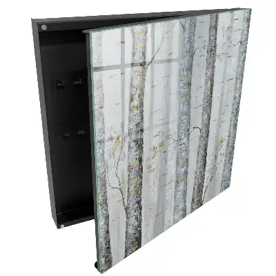 Dulăpior pentru chei cu design de trunchi de mesteacăn și detalii naturale