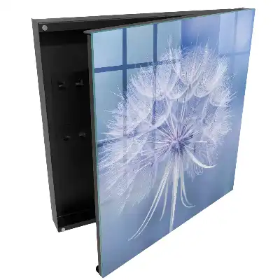 Casetă pentru chei cu model floral păpădie în nuanțe de albastru