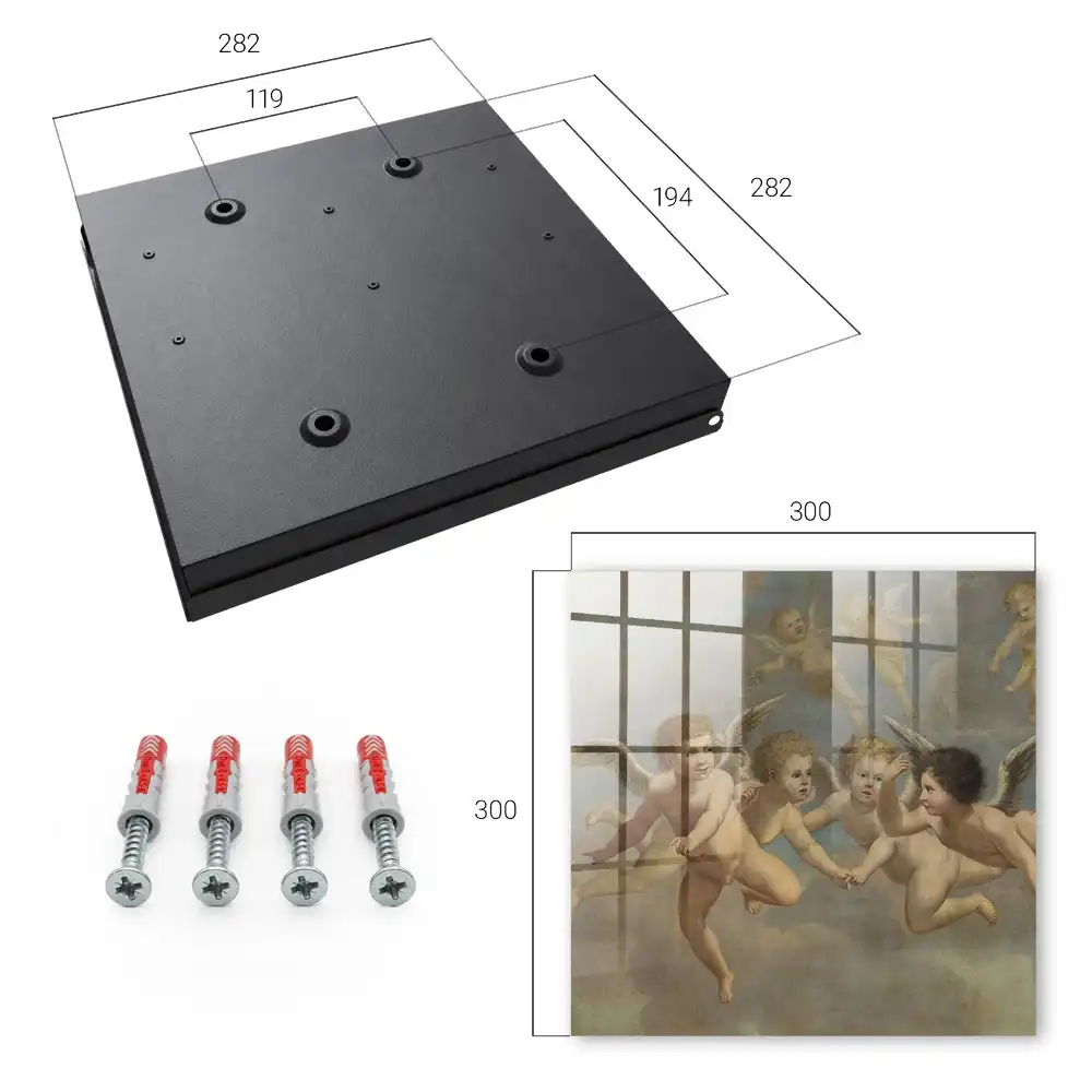 Dulapior pentru chei cu design îngeri fermecători pe fundal albastru