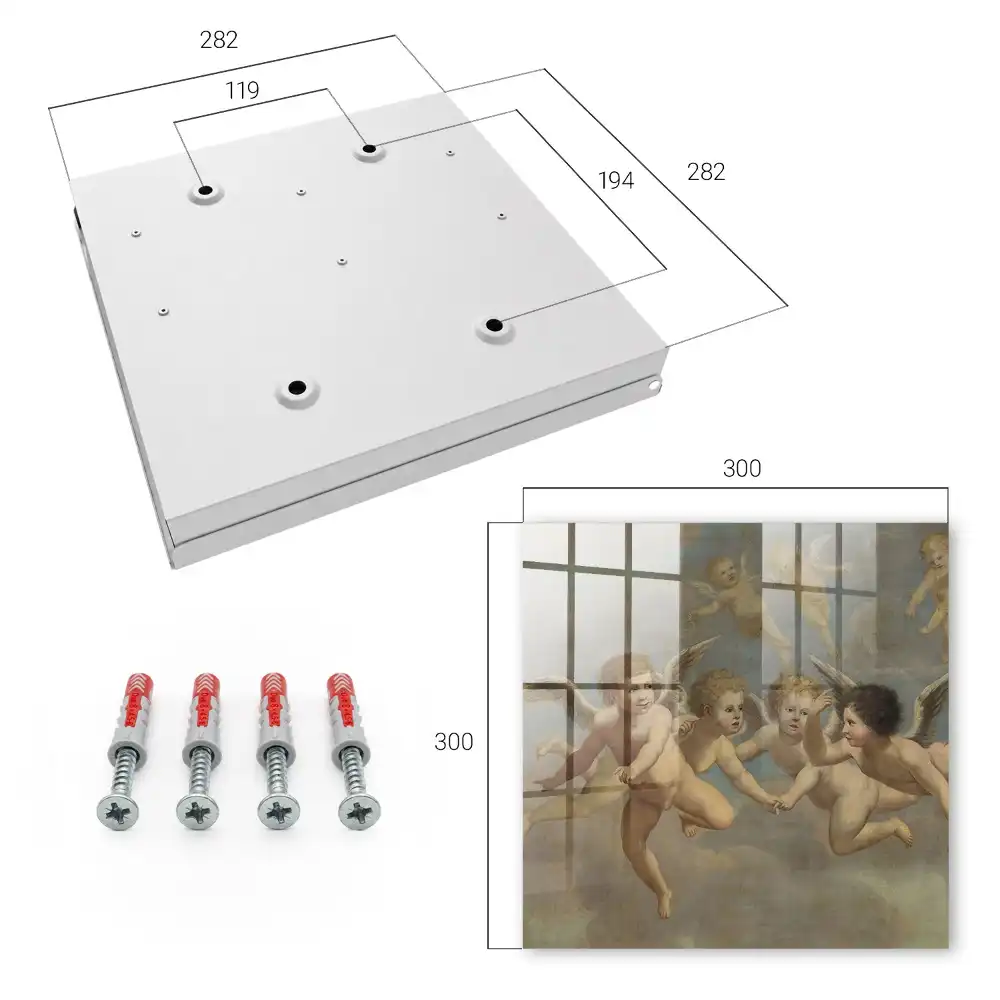 Dulapior pentru chei cu design îngeri fermecători pe fundal albastru