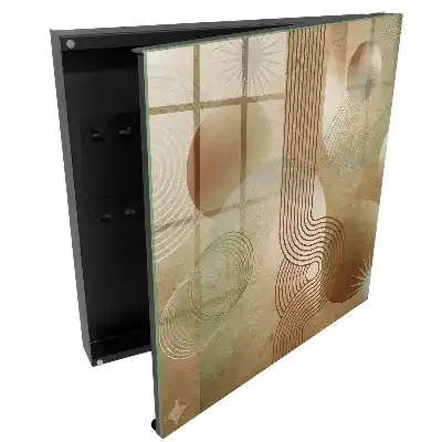 Dulapior pentru chei cu design geometric în tonuri pământii