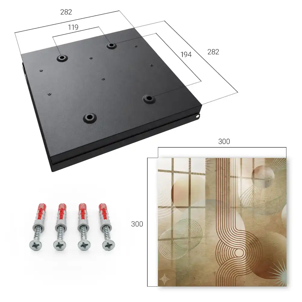 Dulapior pentru chei cu design geometric în tonuri pământii