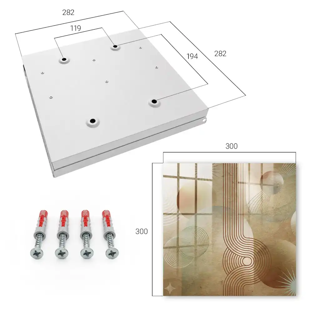 Dulapior pentru chei cu design geometric în tonuri pământii