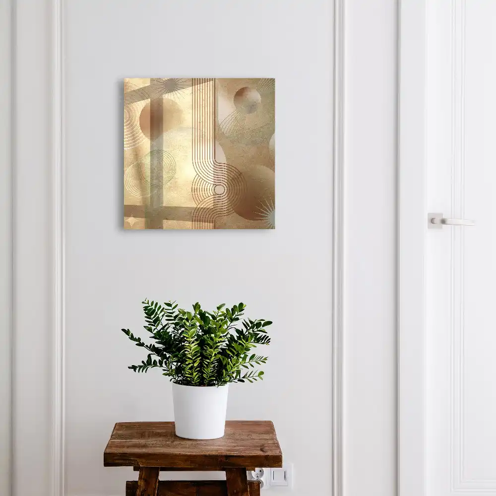 Dulapior pentru chei cu design geometric în tonuri pământii