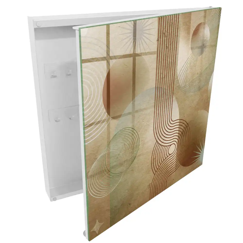 Dulapior pentru chei cu design geometric în tonuri pământii