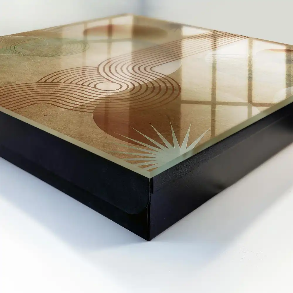 Dulapior pentru chei cu design geometric în tonuri pământii