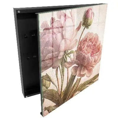 Casetă pentru chei cu model floral în culori pastelate