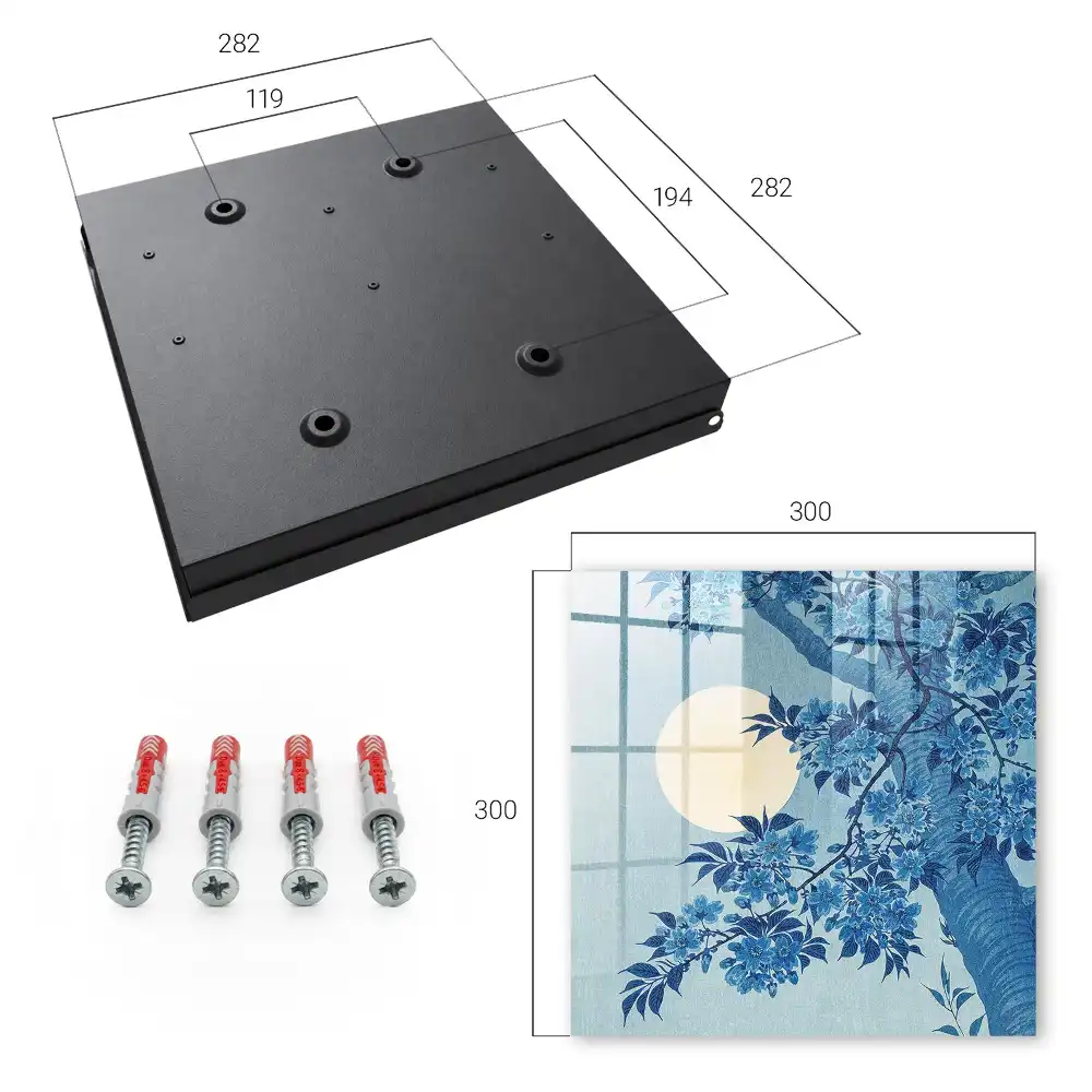 Casetă pentru chei cu model floral pe fundal de lună plină