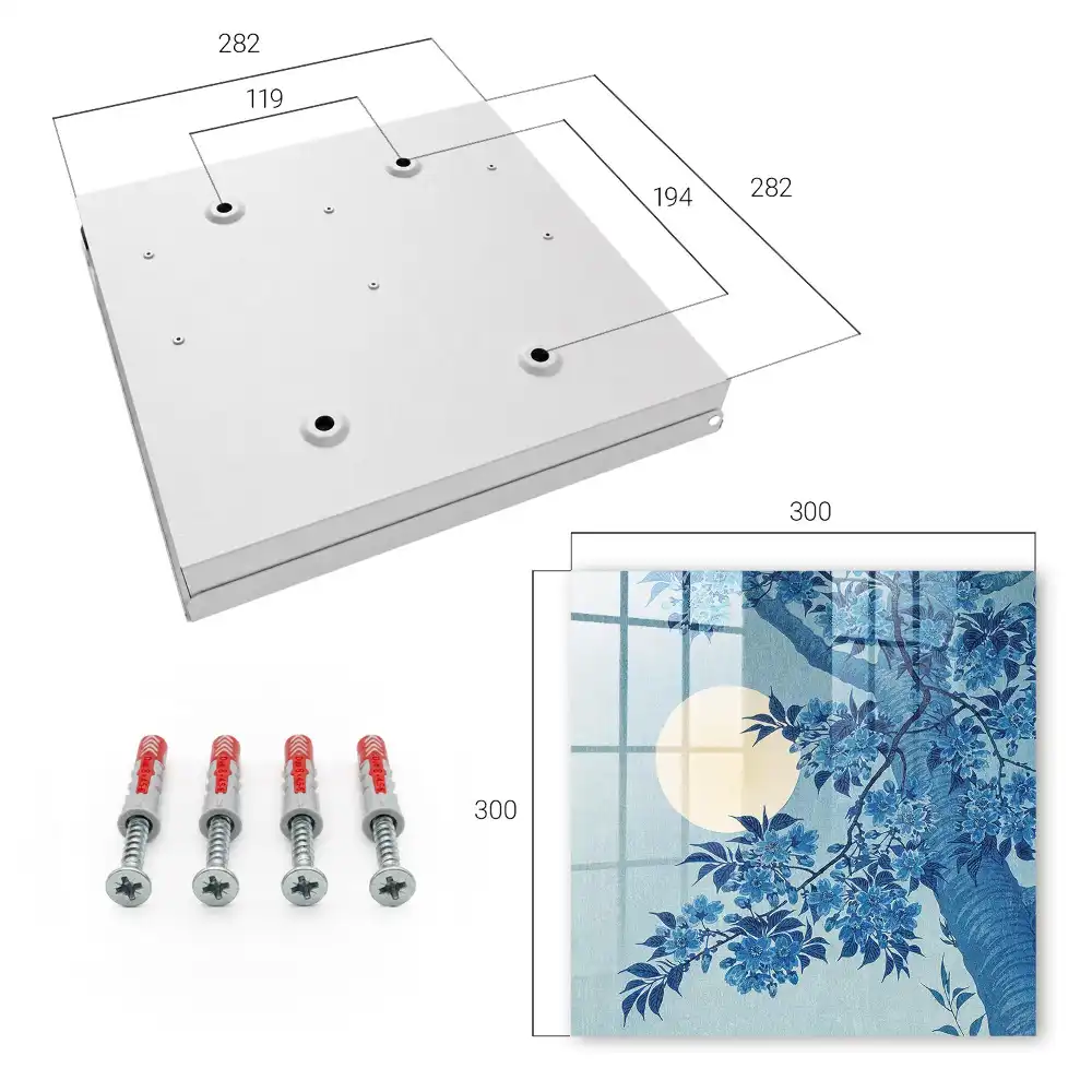 Casetă pentru chei cu model floral pe fundal de lună plină