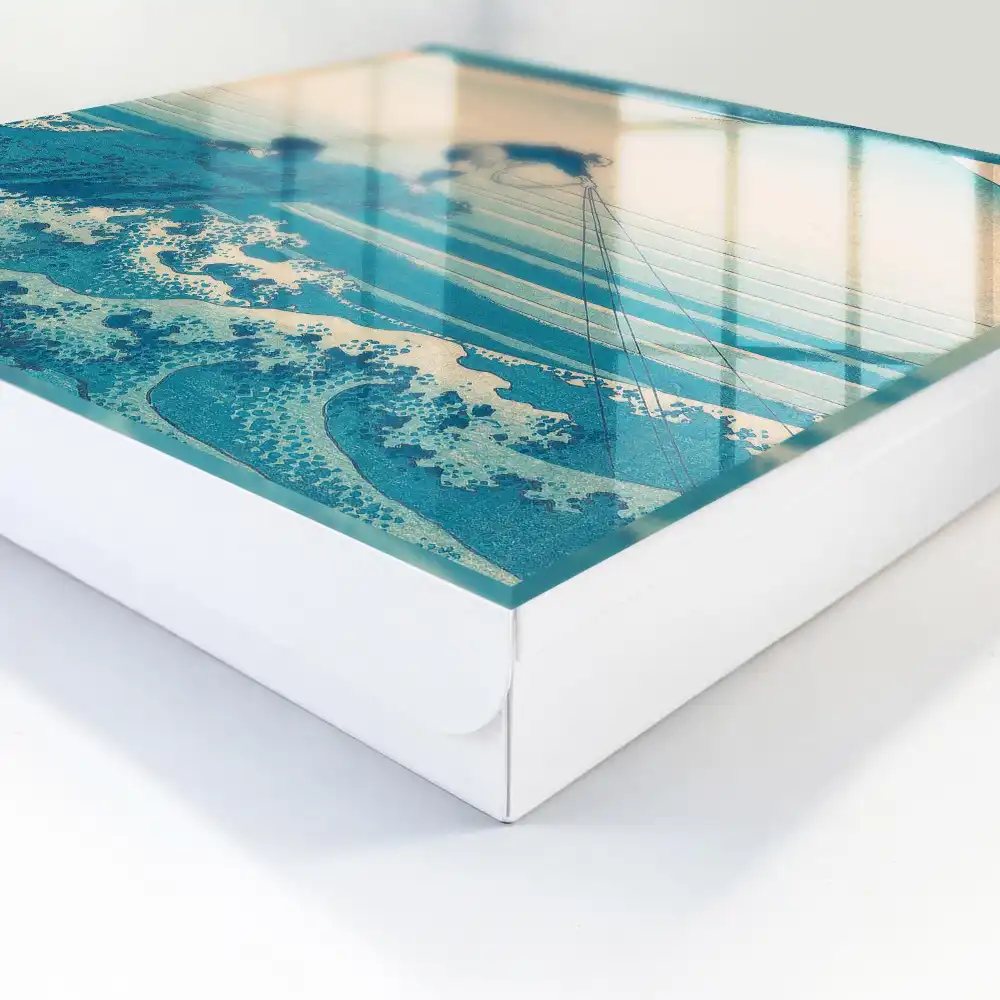 Cutie pentru chei de perete cu design tradițional japonez cu pescari