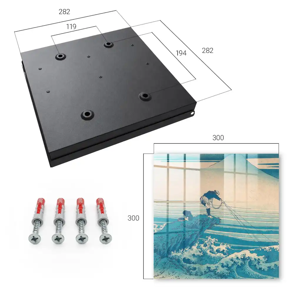 Cutie pentru chei de perete cu design tradițional japonez cu pescari