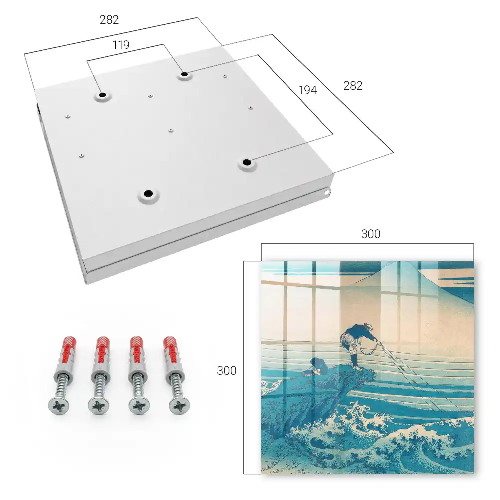 Cutie pentru chei de perete cu design tradițional japonez cu pescari