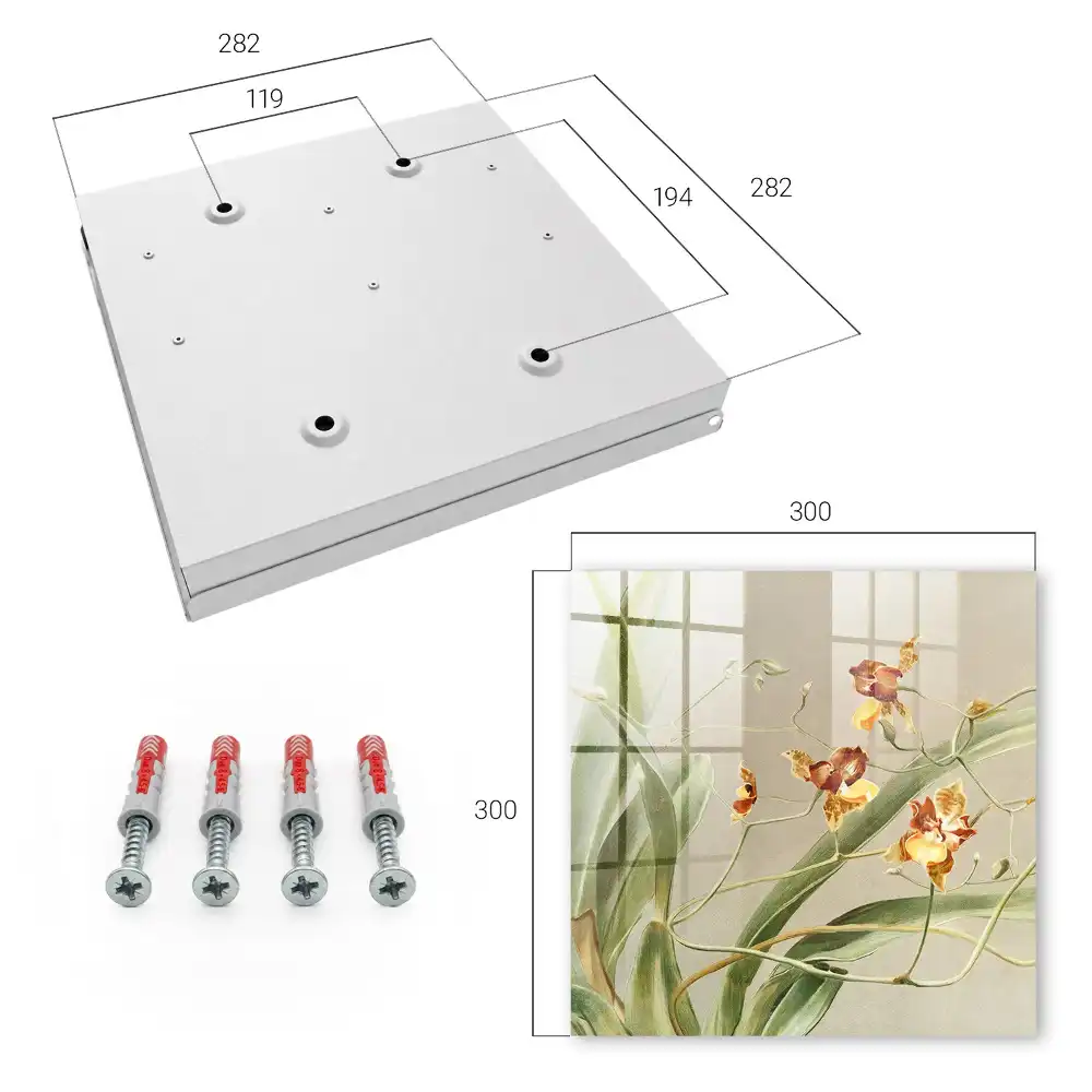 Cutie pentru chei cu model floral discret și vegetație verde