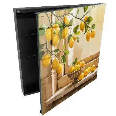 Dulap pentru chei cu model decorativ cu lămâi și fereastră