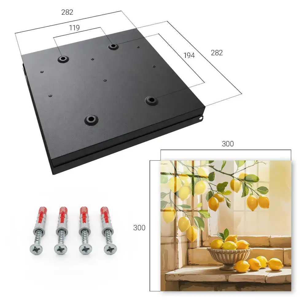 Dulap pentru chei cu model decorativ cu lămâi și fereastră