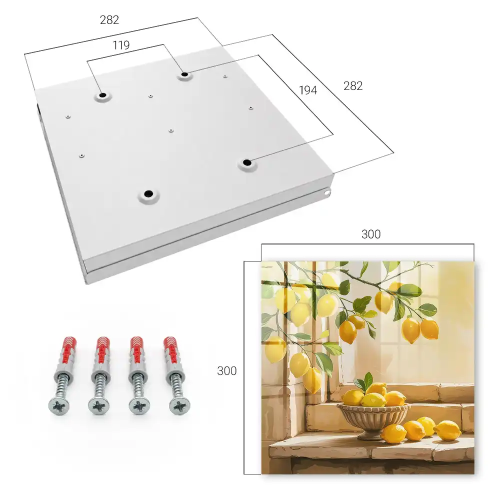 Dulap pentru chei cu model decorativ cu lămâi și fereastră
