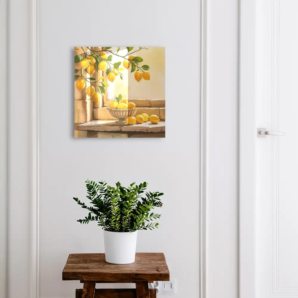 Dulap pentru chei cu model decorativ cu lămâi și fereastră