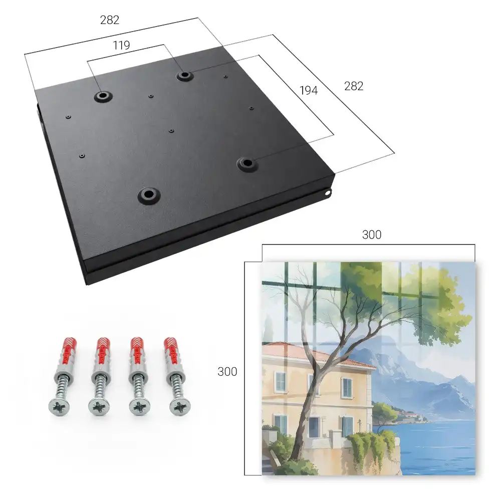 Casetă pentru chei cu design de casă mediteraneană pe lac