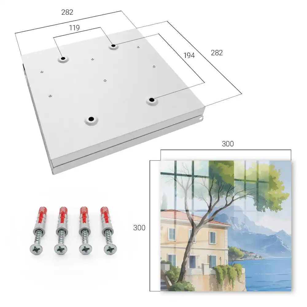 Casetă pentru chei cu design de casă mediteraneană pe lac