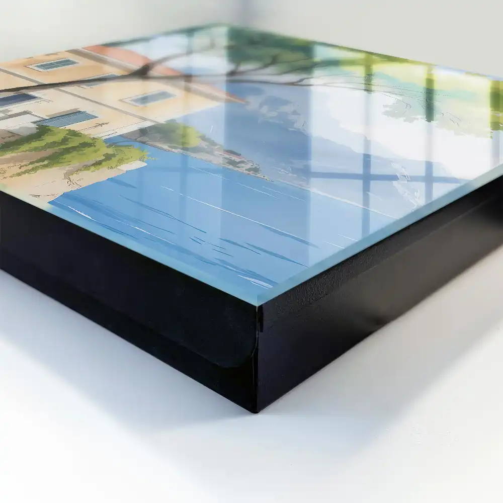 Casetă pentru chei cu design de casă mediteraneană pe lac