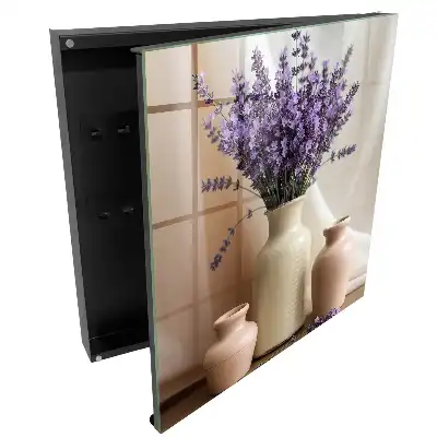 Dulapior pentru chei cu model lavandă violetă în vază crem