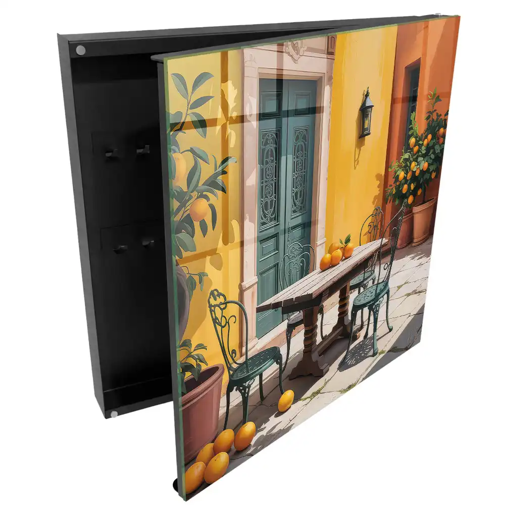 Dulap cu suport pentru chei cu design de portocale