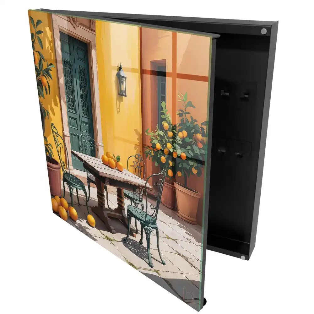 Dulap cu suport pentru chei cu design de portocale