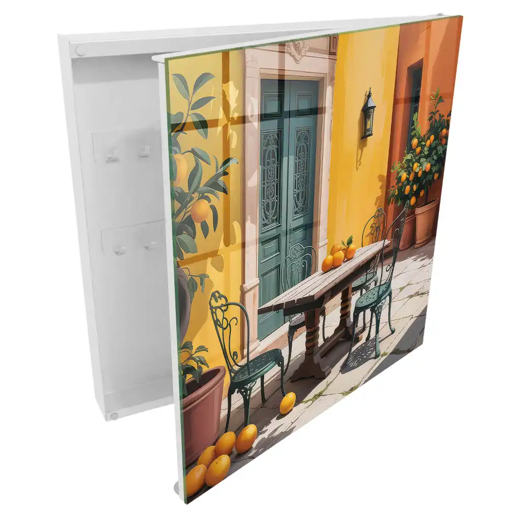 Dulap cu suport pentru chei cu design de portocale