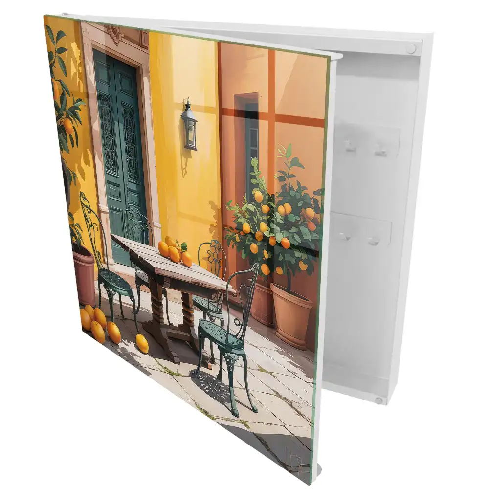 Dulap cu suport pentru chei cu design de portocale