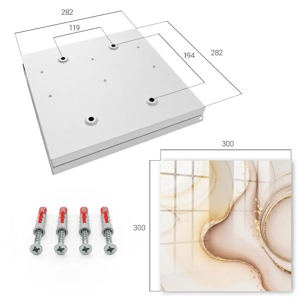 Casetă pentru chei cu design abstract curbat în nuanțe de bej, maro și gri