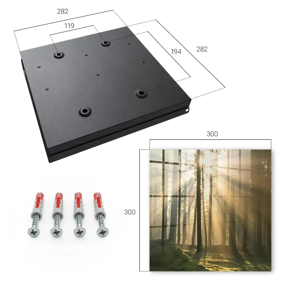 Cutie pentru chei de perete cu design de pădure luminată