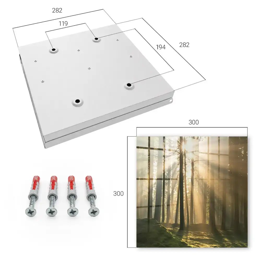 Cutie pentru chei de perete cu design de pădure luminată